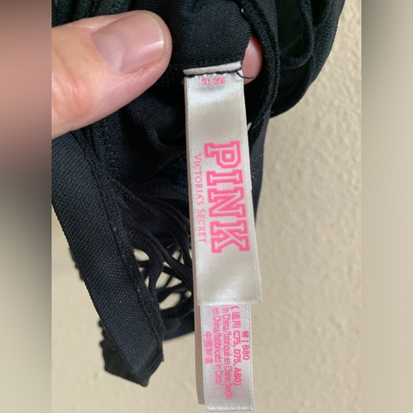 PINK Sports Bra With Fish Net Design Black 🌴 - Picture 4 of 5